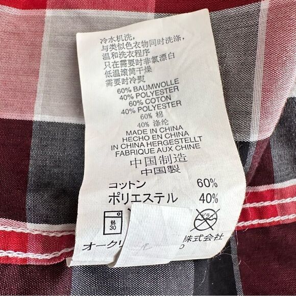 Oakley Short Sleeve Button Front Shirt Plaid‎ Men’s Size Large L - Picture 6 of 7